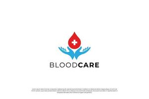 minimalist blood donation logo design concept. vector