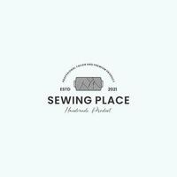 sewing place logo design. professional tailor logo template vector