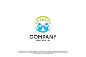 Abstract human logo design. people with unity concept. vector