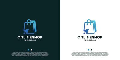 modern gradient online shop logo design inspiration vector