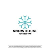 creative snow home logo design inspiration vector