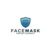 creativo cara máscara con proteger proteccion para tu negocio vector