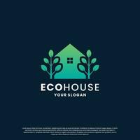 eco house logo design. modern green house logo for your business vector