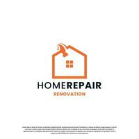 house renovation logo design. home repair logo template. build house logo modern creative. vector