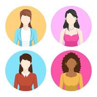 female avatars or profile icon flat vector pack.