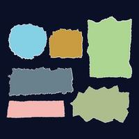 Colorful Ripped, Torn Rough Edge Papers Simple Effect vector