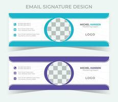 Email signature design template vector