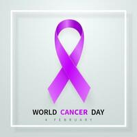 World cancer day symbol, 4 february. Ribbon symbol. Medical Design. Vector illustration