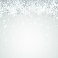 Christmas and New Year background with fir branch and snow for xmas design. Vector illustration