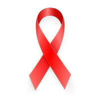 World aids day symbol, 1 december. Realistic red ribbon symbol. Medical Design. Vector illustration