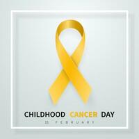 infancia cáncer día símbolo, 15 febrero. amarillo cinta símbolo. médico diseño. vector ilustración