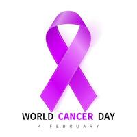 World cancer day symbol, 4 february. Ribbon symbol. Medical Design. Vector illustration