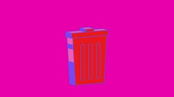 recycling bin 2d animated Recycle bin icon video