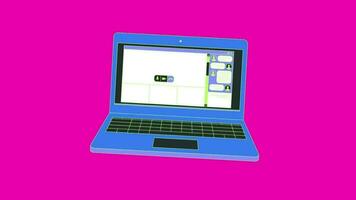 laptop 2d animated icon Motion graphic animation digital work activity video