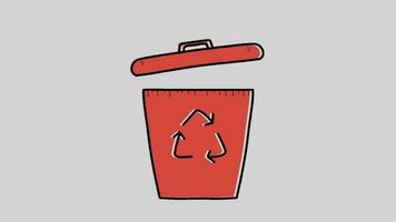 recycling bin 2d animated Recycle bin icon video