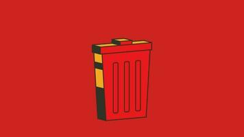 recycling bin 2d animated Recycle bin icon video