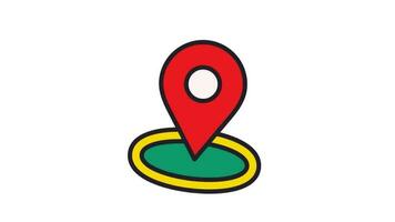 localização PIN ponteiro em mapa animado desenho animado aparecendo ponteiro para uma mapa. ponto do interesse. placa e PIN para indicar a rota e localização em a vídeo mapas. em formação video