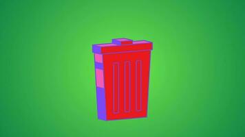 recycling bin 2d animated Recycle bin icon video