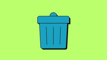 recyclage poubelle 2d Animé recycler poubelle icône video