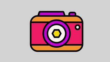 A 2D animated illustration of a camera video. video