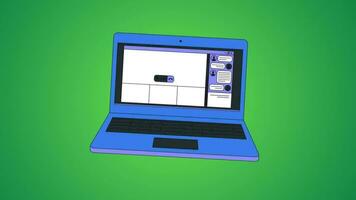 laptop 2d geanimeerd icoon beweging grafisch animatie digitaal werk werkzaamheid video