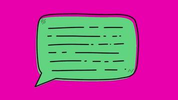 Tal bubbla för text, pop- upp chatt låda, meddelande låda tecknad serie animerad ikon. video