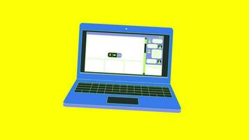 laptop 2d animated icon Motion graphic animation digital work activity video