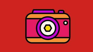 A 2D animated illustration of a camera video. video