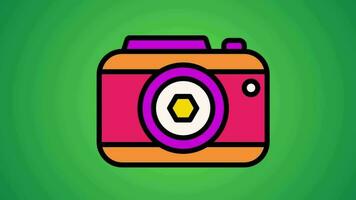 A 2D animated illustration of a camera video. video