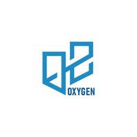 o2 oxygen linked geometric line logo vector