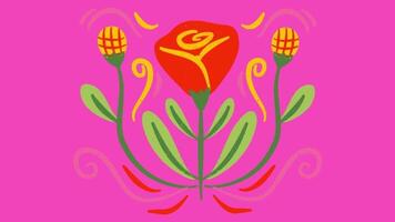 animated floral decoration in 2d video