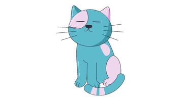 funny animated cat in 2d video