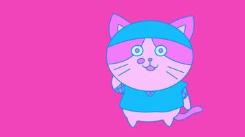 komisch animiert Katze im 2d video
