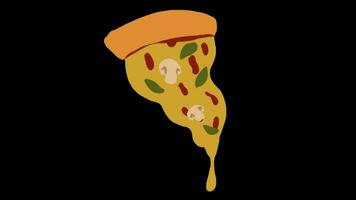 Pizza nourriture dans 2d video