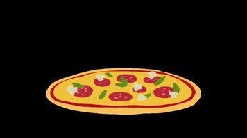 pizza voedsel in 2d video