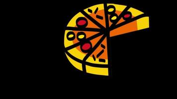 Pizza comida en 2d video