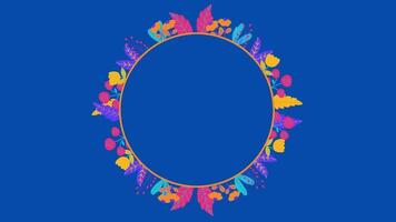 Animé floral Cadre dans bleu Contexte video