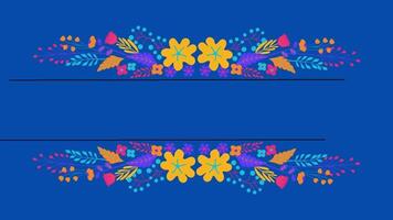 geanimeerd bloemen kader in blauw achtergrond video