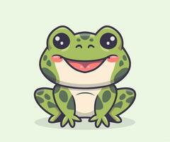 vector cute frog illustration, cartoon flat isolated