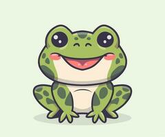 vector cute frog illustration, cartoon flat isolated