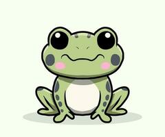 vector cute frog illustration, cartoon flat isolated