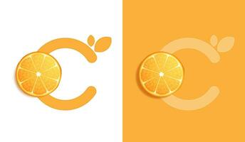 Orange fruits sliced top view on orange background. design for packaging presentation, advertising, cosmetic product display background. vitamin C nature. vector design.