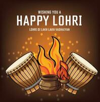 lohri festival post illustration vector