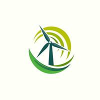 AI generated Alternative power solutions filled colorful logo. Sustainability business value. Wind turbine simple icon. Design element. Ai art for corporate branding vector