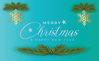 christmas background with fir branches and snowflakes vector