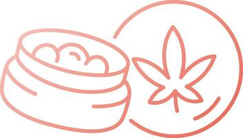 2D pixel perfect gradient hemp seeds icon, isolated vector, thin line illustration representing cannabis. vector