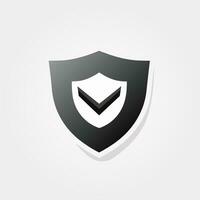 Utility industry gradient glyph logo. Security business value. Shild and checkmark simple icon. Design element. Created with artificial intelligence. Ai art for corporate branding, promo vector