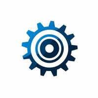 Public utilities filled blue logo. Gear simple icon. Reliability business value. Design element. Created with artificial intelligence. Ai art for corporate branding, marketing campaign vector