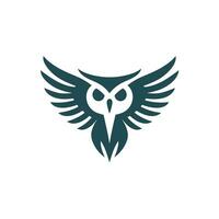 Data encryption filled dark teal logo. Network security. Owl silhouette. Design element. Created with artificial intelligence. Smart ai art for corporate branding, it consulting company, cloud storage vector