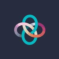 AI generated Team collaboration filled gradient logo. Human resource management. Linked rings. Design element. Created with artificial intelligence. Ai art for corporate branding, crm system vector